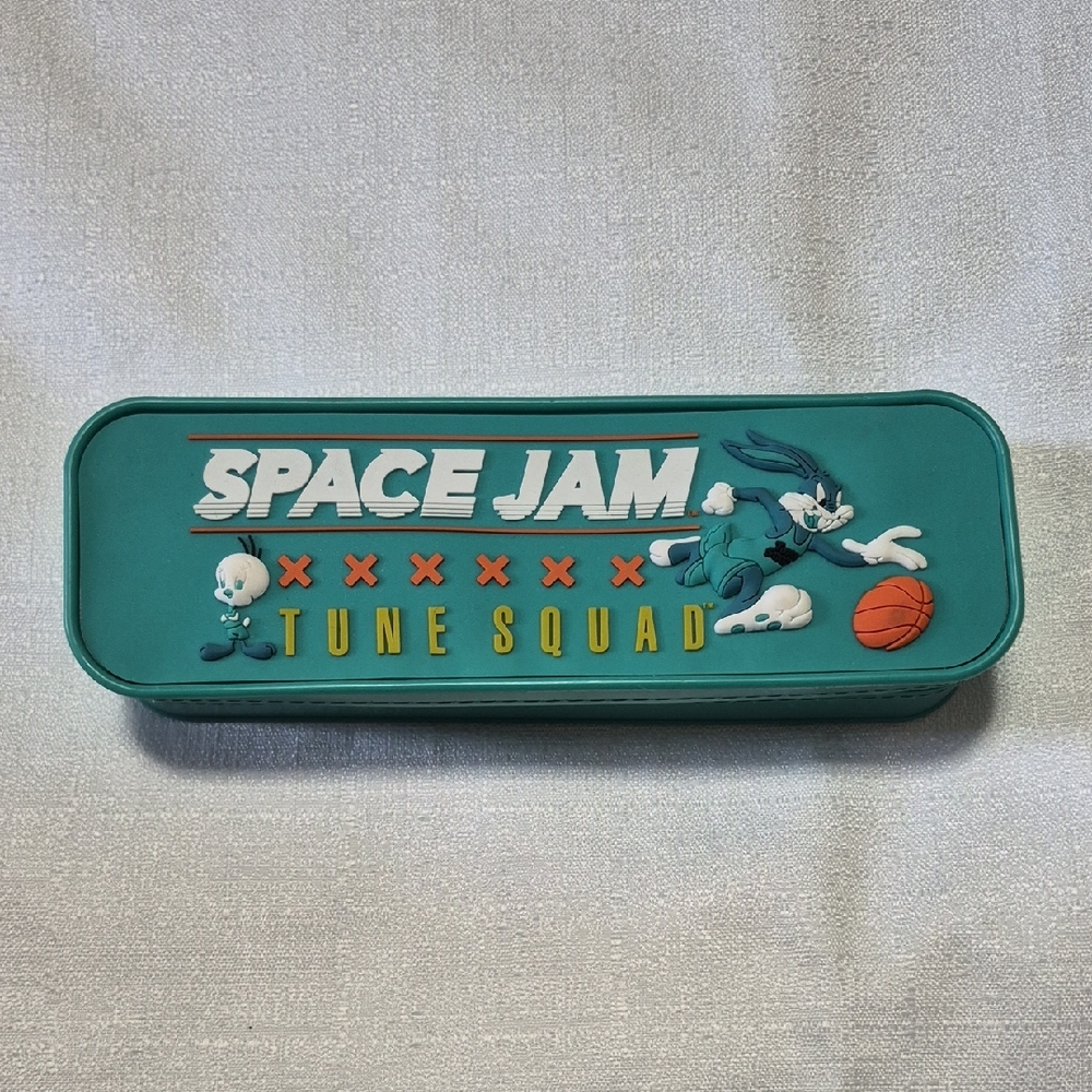 Space Jam Tune Squad Disney Cartoon Teal Silicone Pencil Case Zipper Pouch